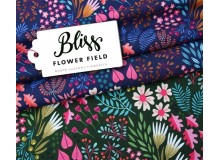Bio Jersey Albstoffe - Flower Fields blau